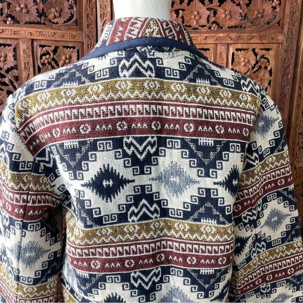 FLASHBACKS Vintage Southwestern Tapestry Jaquard Festival Patterned Jacket - Picture 10 of 12